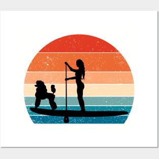 Funny Gifts for Paddle Board Sup Fans and Poodle Lovers Posters and Art